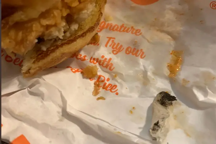 Popeyes sandwich with joint